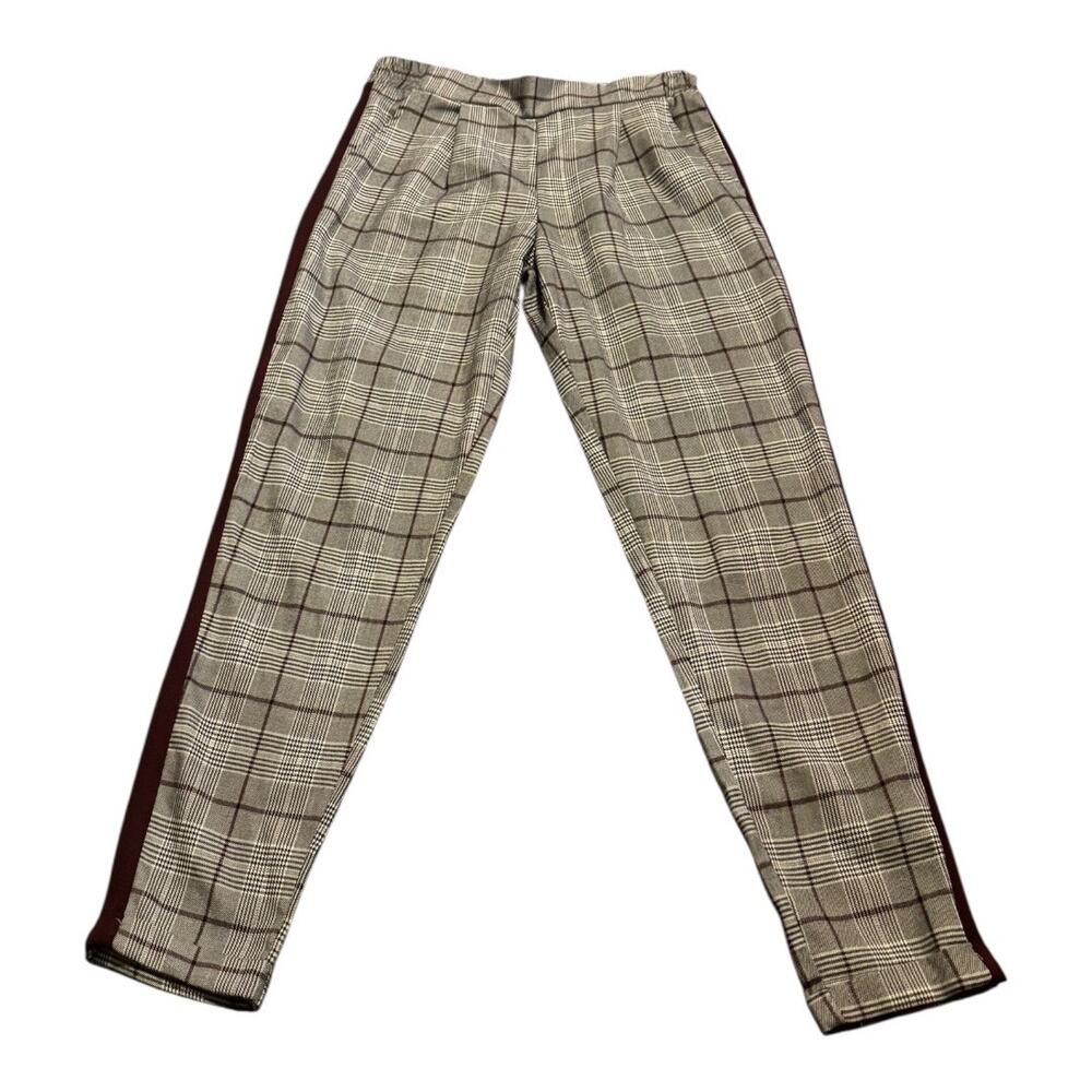 Hot Kiss Black & Maroon Plaid Pants Juniors Size 7